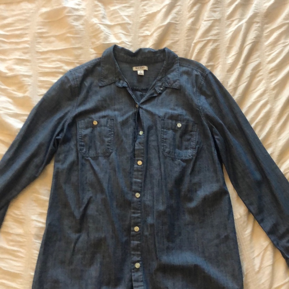 Denim long sleeve button down
